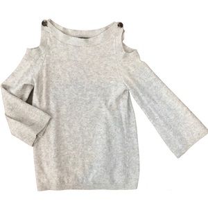 Ann Taylor L Wool Cold Shoulder Boat Neck Sweater